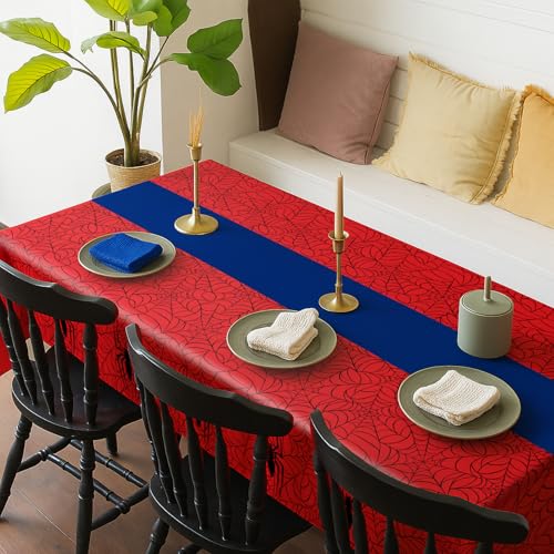 Spider Tablecloths (4 Pack) - 54x108 Inch Disposable Plastic for Parties