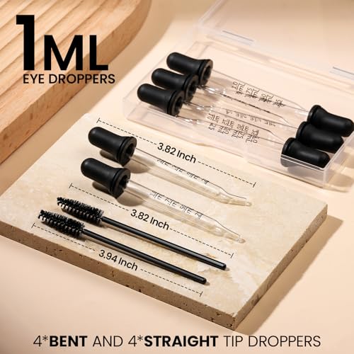 Teenitor 10pcs Glass Eye Dropper Set with Cleaning Tools