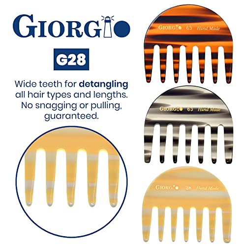 Giorgio G28 Wide Tooth Detangling Comb - Portable Travel Hair Comb