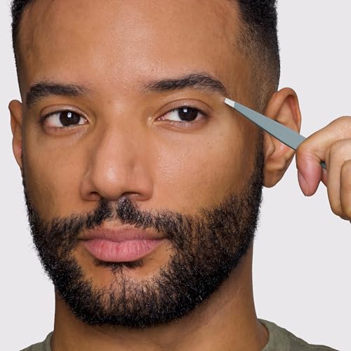 Tweezerman Exclusive Mist Blue Slant Tweezer - Hair Removal Tweezers, Stainless Steel