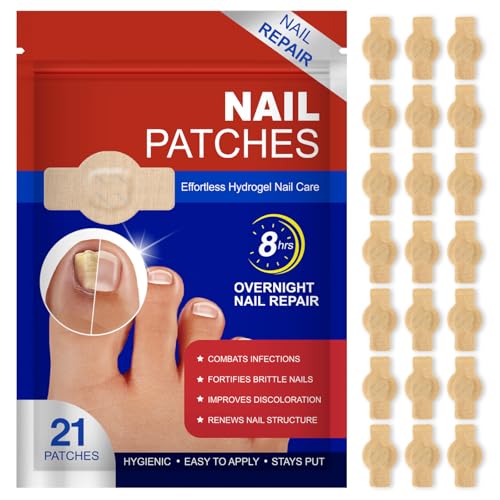 FANSHI 21 PCS Nail Patches - Extra Strength Overnight Repair for Damaged Nails