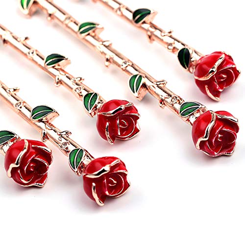 Rongji Jewelry 5PCS Rose Gold Eye Makeup Brush Set - Romantic & Functional