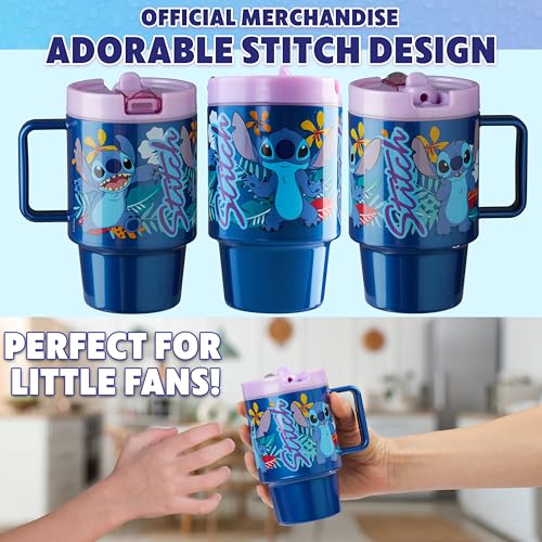 Get Trend Disney Stitch Kids Water Bottle with Straw - 16.9 oz BPA Free