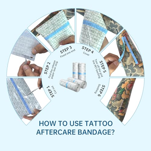 DPBB Waterproof Transparent Tattoo & Wound Bandage Roll 6in x 2yds - Sterile Adhesive Film for Aftercare & Healing