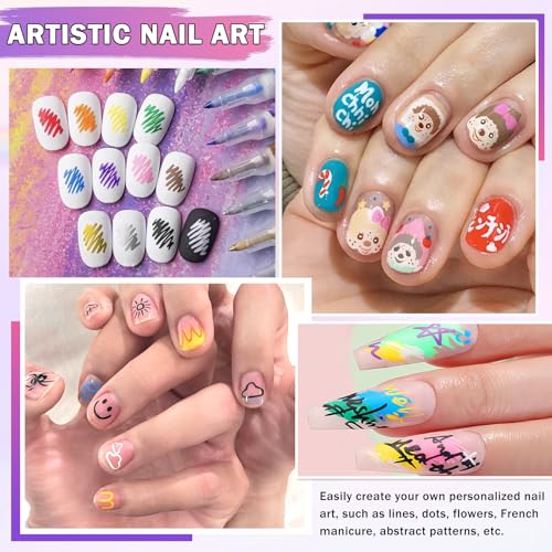 XINGXYUEL 12 Colors Nail Art Pens Set 01 Red – Waterproof Nail Polish Markers for Menicure
