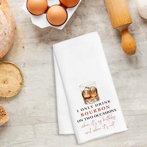 Funny Bourbon Kitchen Towels | Gifts for Whiskey Lovers | 16x24 Inch