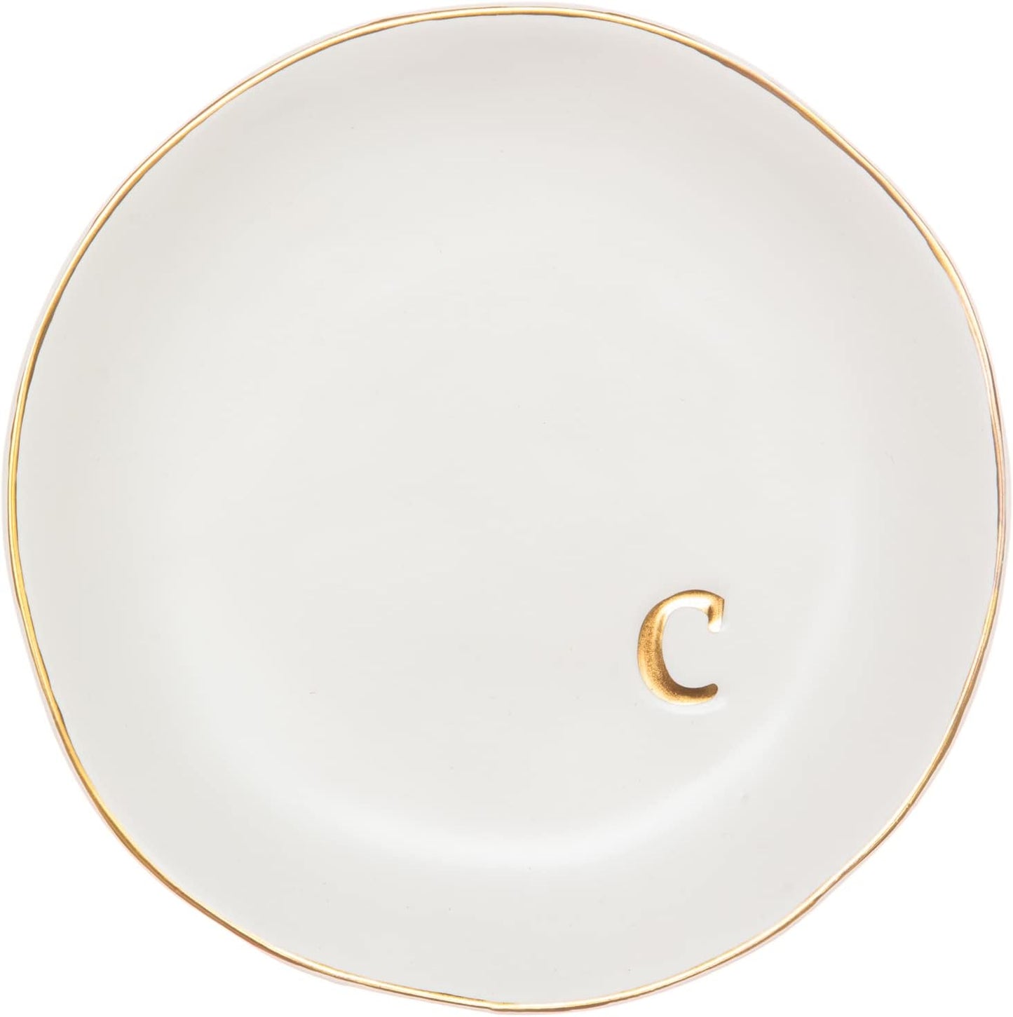 Ceramic Jewelry Tray - Decorative Trinket Dish for Rings, Earrings & Necklaces | 4.75" White Surface