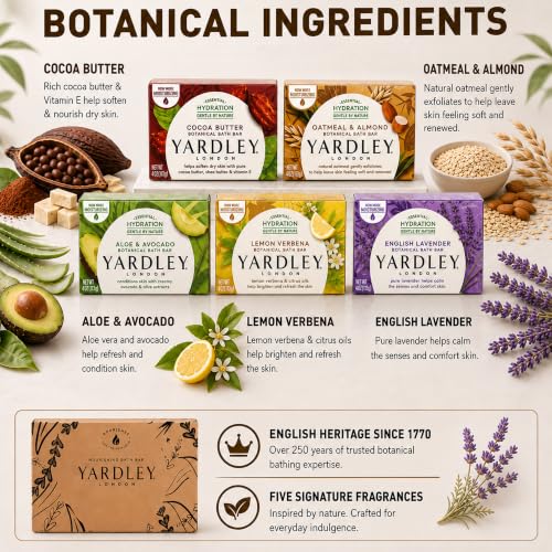 Yardley London Scented Bar Soap Variety Pack - 10-Piece Moisturizing Set