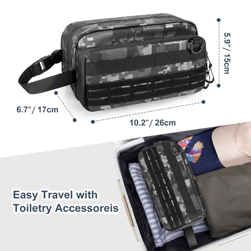 Prokva Black Digital Toiletry Travel Bag - Large Tactical Dopp Kit