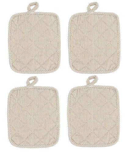 American Linen 8-Pack Heat Resistant Pot Holders - Beige