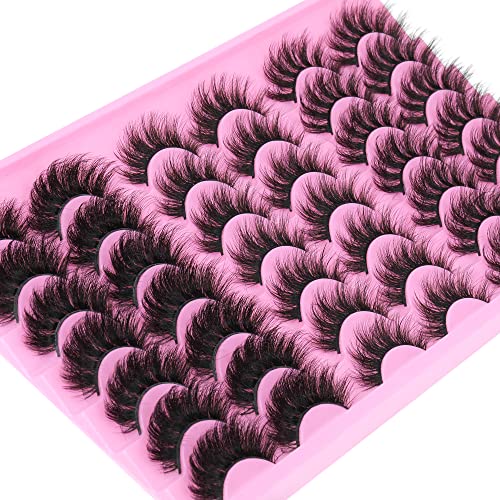TNFVLONEINS 21 Pairs Fluffy Mink Lashes - 3 Styles Natural Wispy Curly Fake Eyelashes