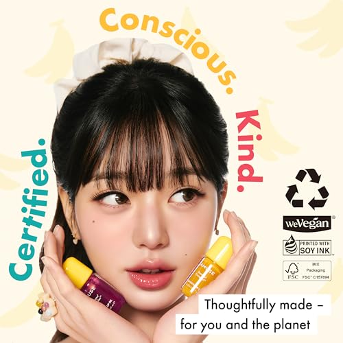 Amuse Seoul Banana Lip Oil - Moisturizing Vegan Hydrating Gloss, 02 Banana