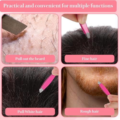 4-Pack Mini Tweezers Set for Eyebrows & Facial Hair Removal