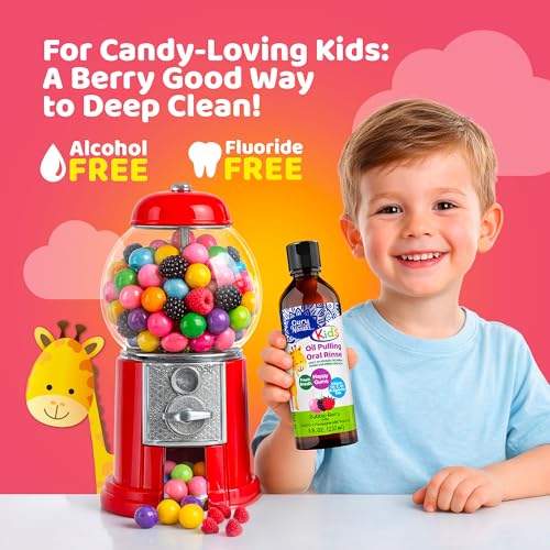 GuruNanda Kids Oil Pulling Mouthwash, Natural Bubble Berry, 8 Oz