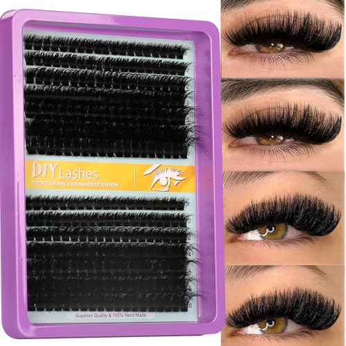 Himirell 60P C Curl Lash Clusters Extensions DIY Eyelash Kit 9-18mm Wispy Natural Look