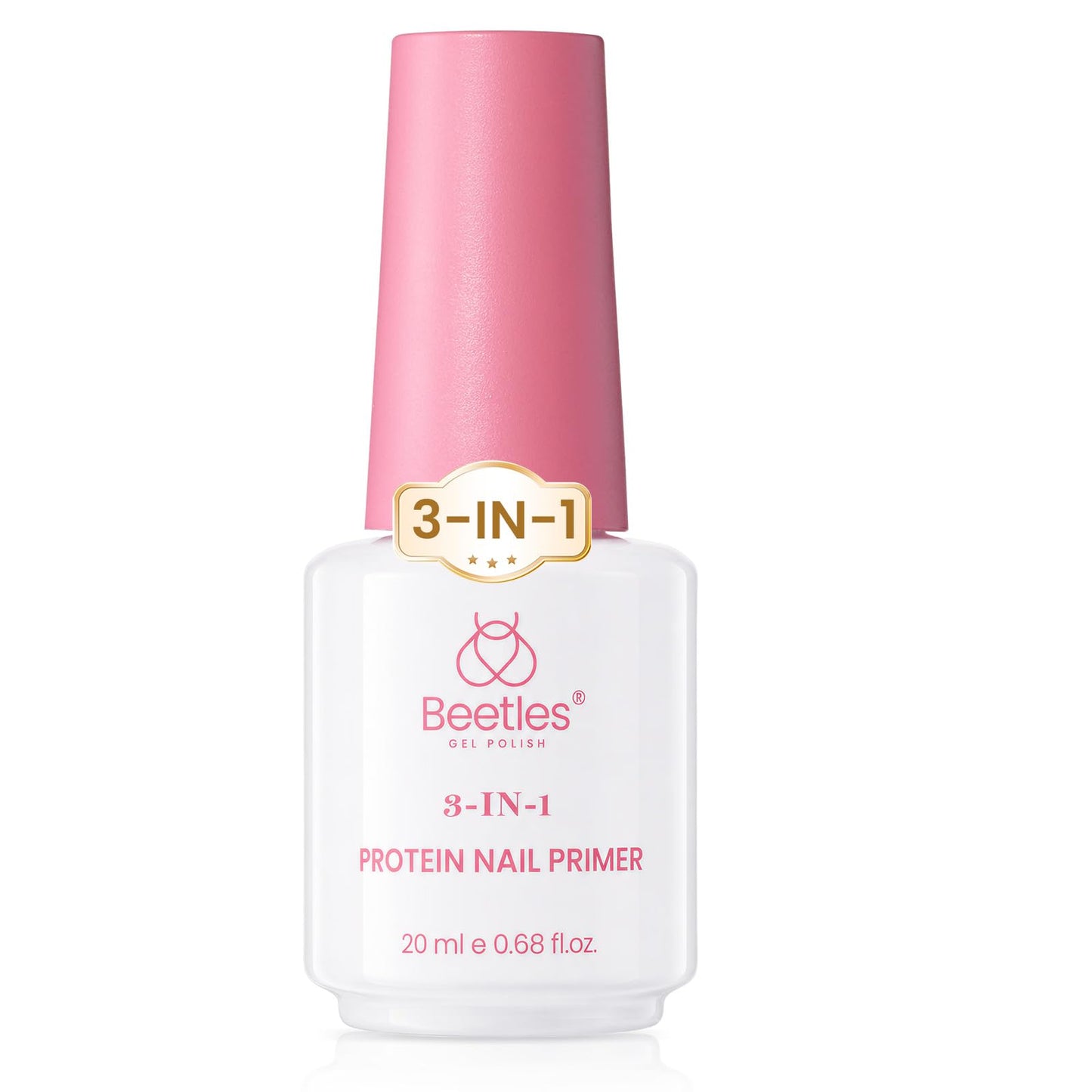 Beetles Protein Nail Dehydrator and Primer, 3-in-1 HEMA-Free Primer Keratin-Infused, Nail Remove Excess, Enhance Adhesion for Acrylic & Gel Nails Supports Growth