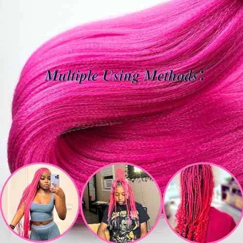 Leticia Magenta Pink Pre-Stretched Braiding Hair 26 Inch | 6 Bundles