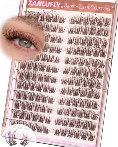 E-Brown & Cat Eye Lash Clusters - Light Volume, Reusable 10-16mm DIY Eyelash Extensions