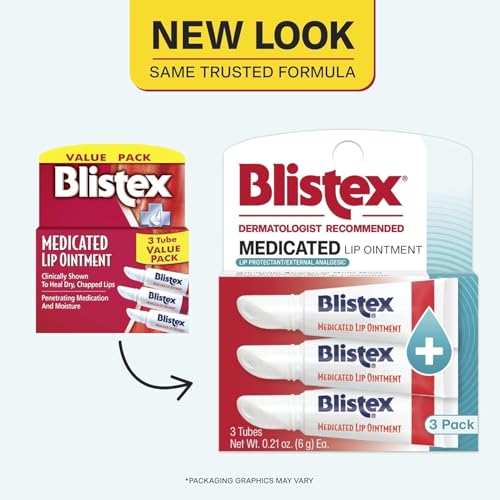 Blistex Medicated Lip Ointment 3 Pack - 24 Hr Moisture & Healing