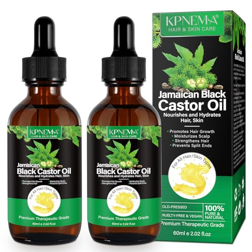 KPNEMA Jamaican Black Castor Oil for Hair Growth - 100% Natural, 2 Pack