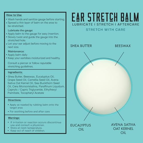 Base Laboratories Ear Stretching Balm - Natural Aftercare for Gauges