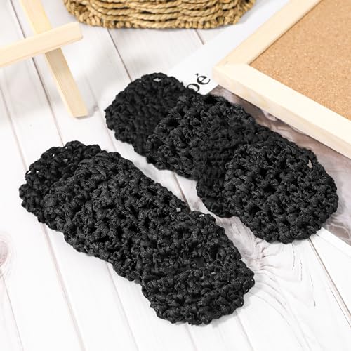 Black Elastic Knit Hair Nets for Ballet and Dance - Set of 8