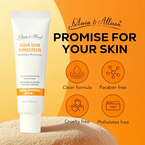 Olivia & Allison Aqua Sunscreen SPF 50+ PA++++ - Non-Sticky & Invisible