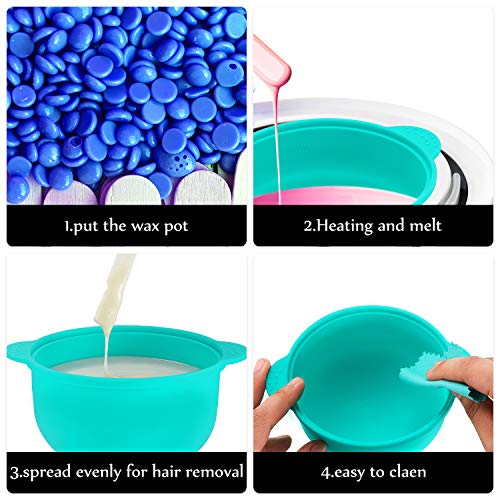 3 Pack Silicone Wax Pot Replacements, 14 oz for Hair Removal Wax Warmers