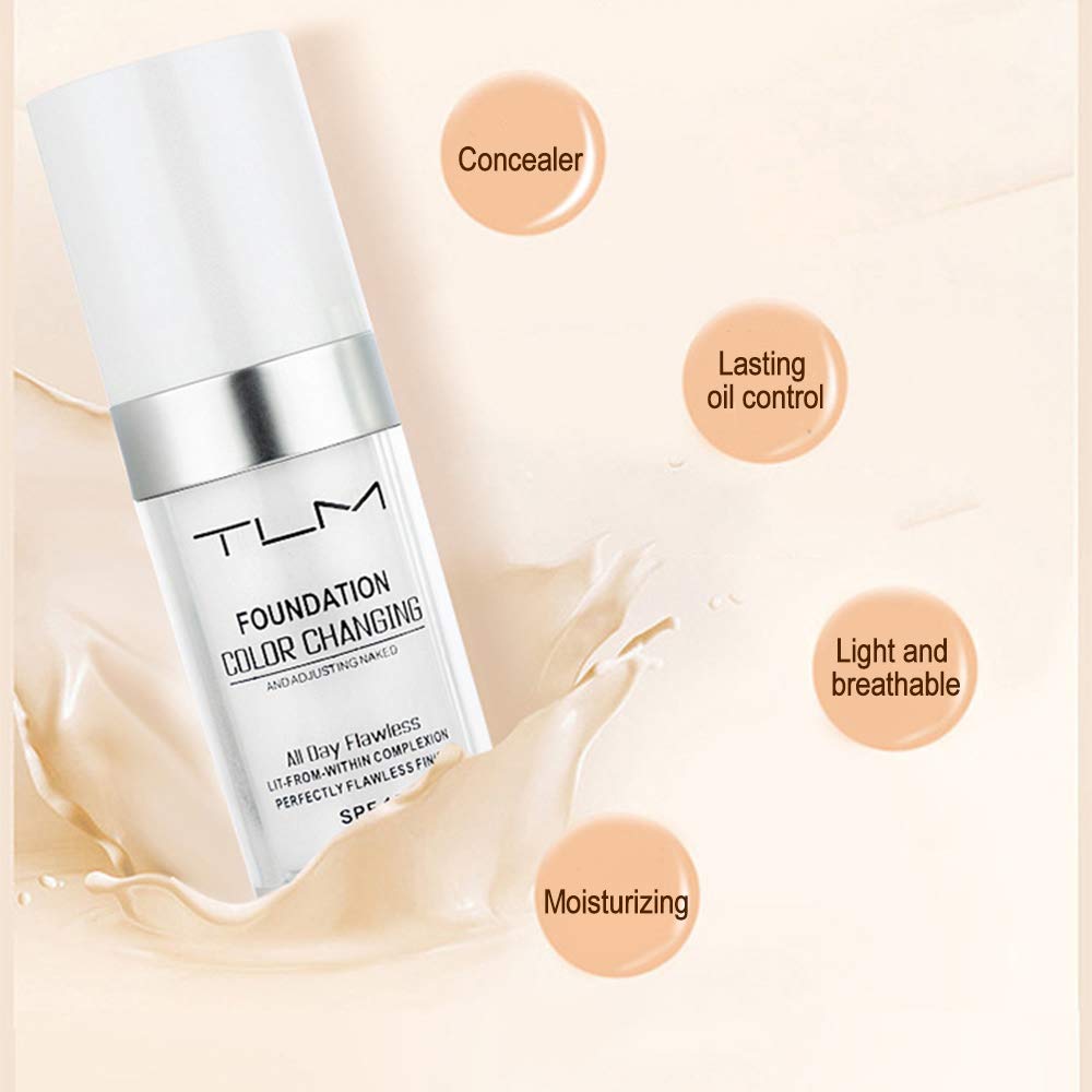 TLM Colour Changing Foundation - Lightweight, Flawless Coverage, Hydrating BB Cream | Adapts to Skin Tone, Hides Wrinkles