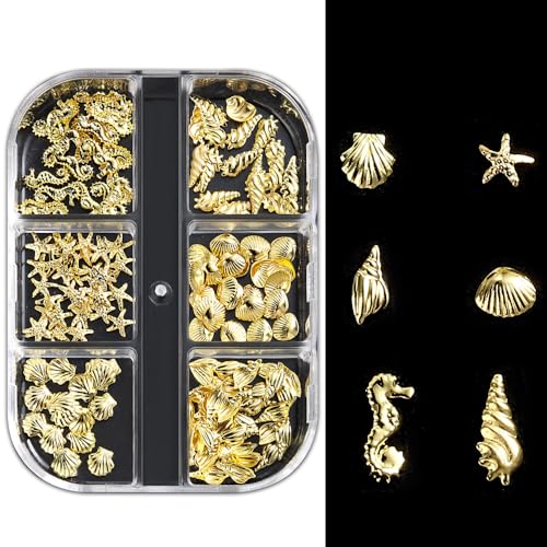 Mixed Nail Art Charms - 3D Starfish, Seahorse & Seashells