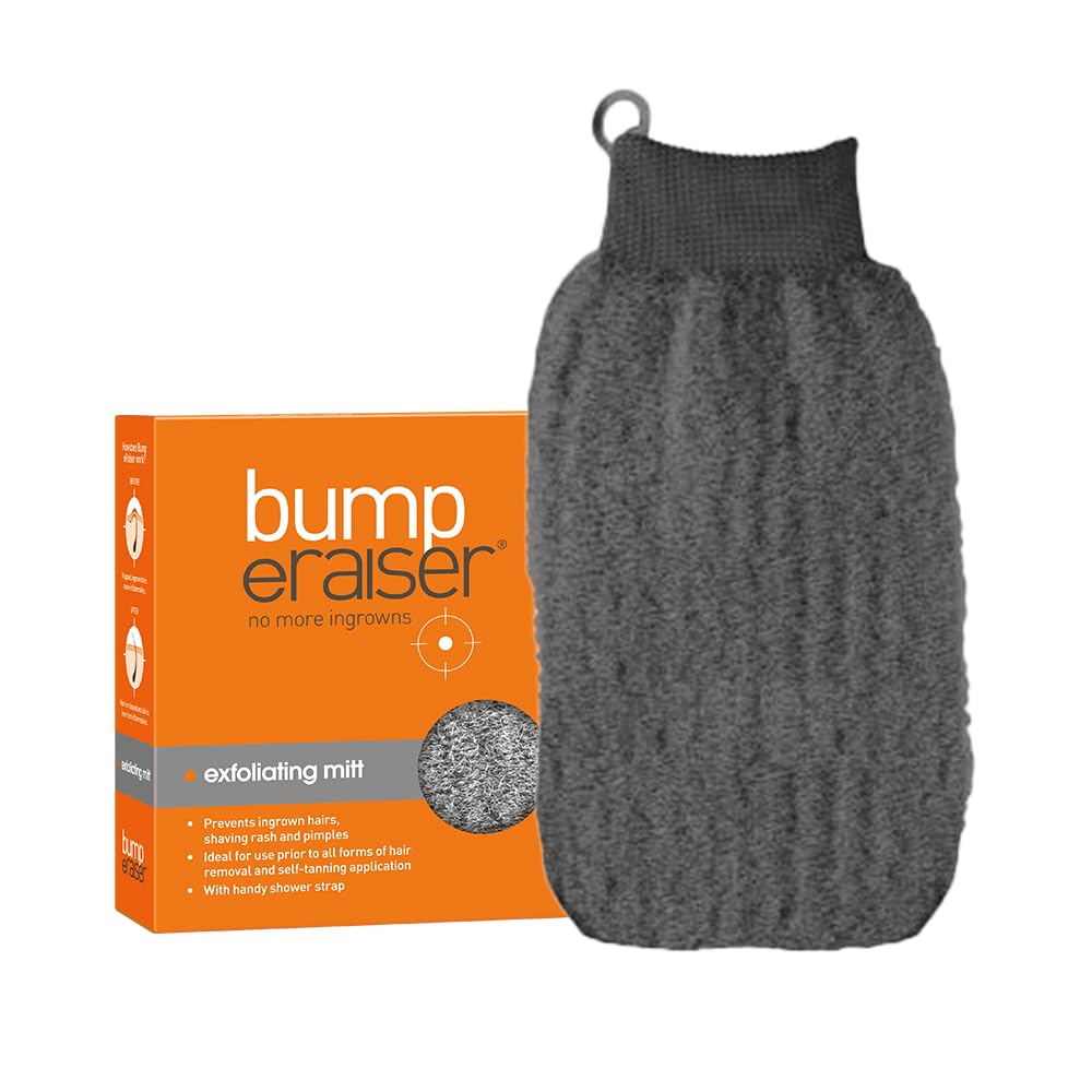 Bump eRaiser Exfoliating Mitt — Body Exfoliating Glove for Ingrown Hair Prevention, Razor Bumps & Self-Tan Prep | Italian Fibre with Shower Strap | Reusable, Vegan, Made in Australia