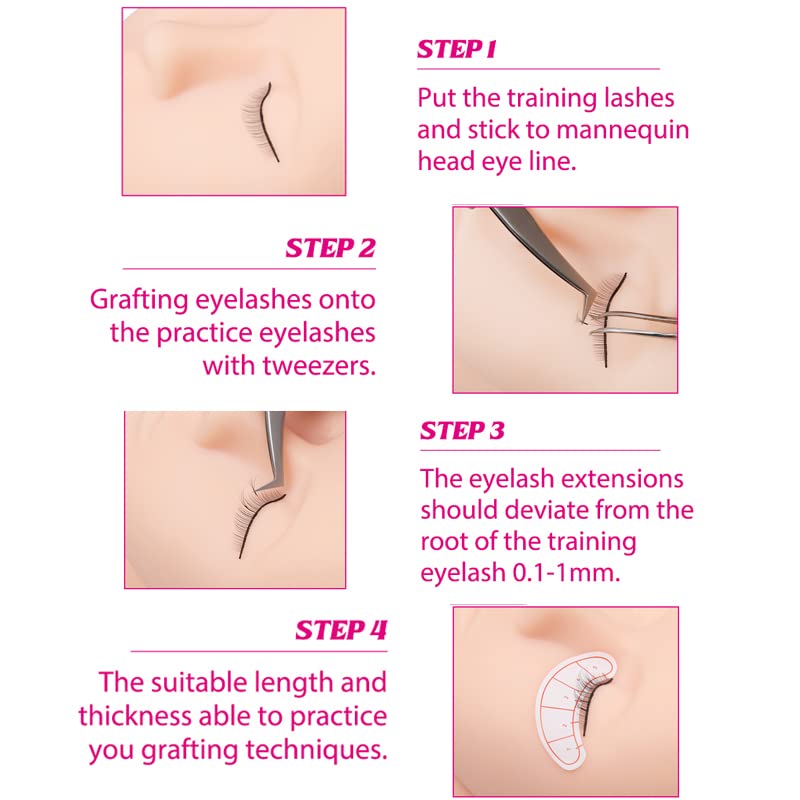 Practice Eyelash Extension Lashes Kit - 25 Pairs for Training & Beginners