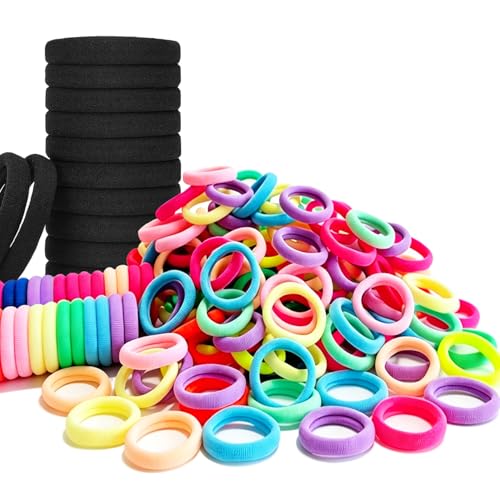 210 PCS Baby Hair Ties - 200 Small & 10 Large Soft Elastic Bands