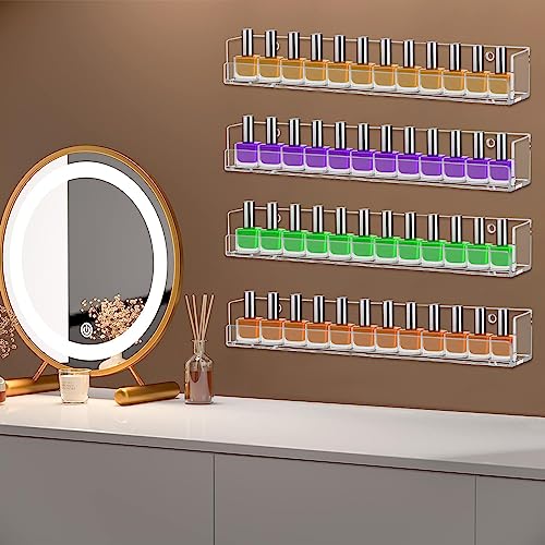 Cerpourt Acrylic Nail Polish Rack - 4 Pack Wall Mounted Organizer