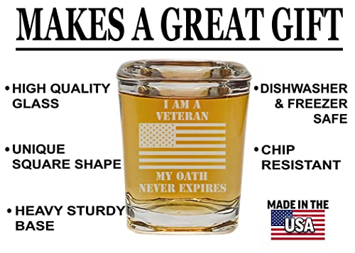 Rogue River Tactical Veteran Shot Glass - 1.5 oz Gift for Military