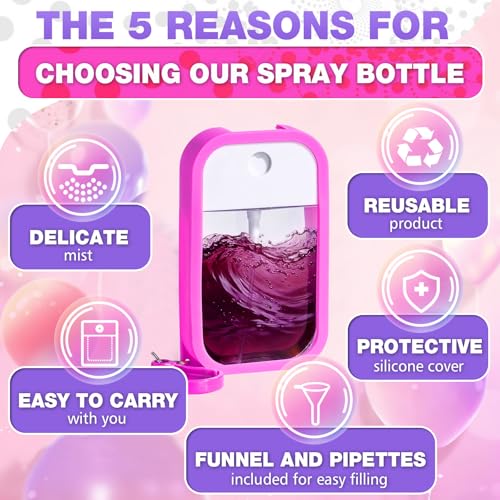 6 PCS Portable Silicone Case Spray Bottles - 50 ML Refillable Travel Containers