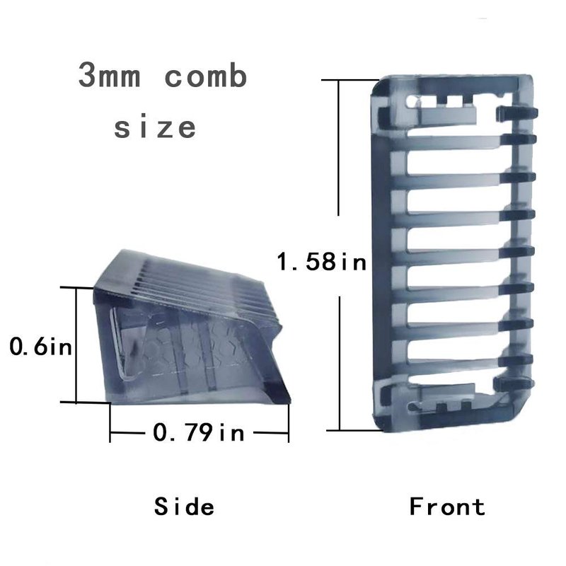 Replacement Shaver Comb for Men's Rechargeable Full Body Hair Trimmer and Groomer Solo Trimming Comb (3mm+Brush)