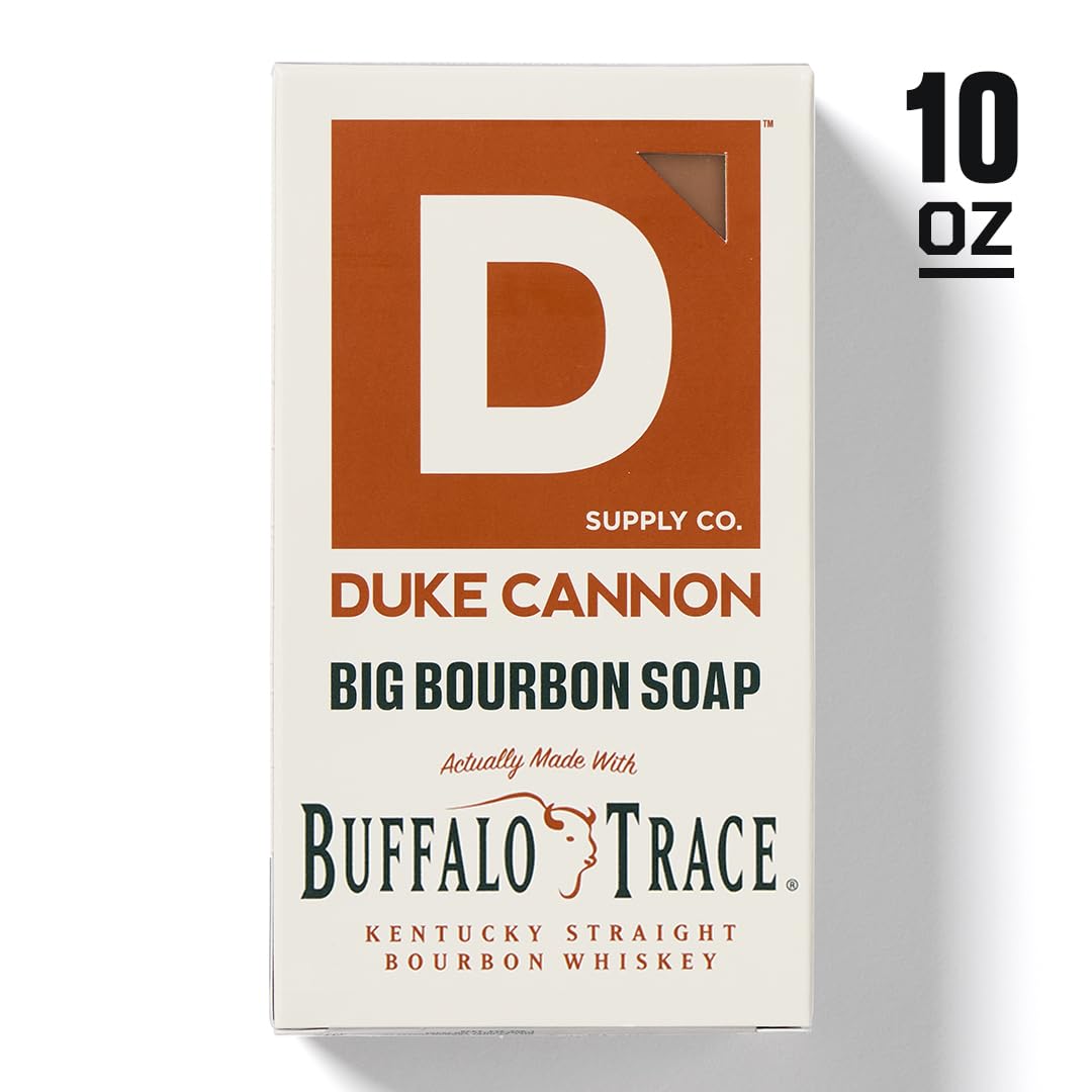 Duke Cannon Bourbon Soap, Body Wash & Beard Balm Bundle – 3 Pack with Buffalo Trace Bourbon, Oak Barrel Scent
