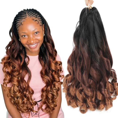 22 Inch French Curl Loose Wavy Braiding Hair - 7 Packs 1B/33/30