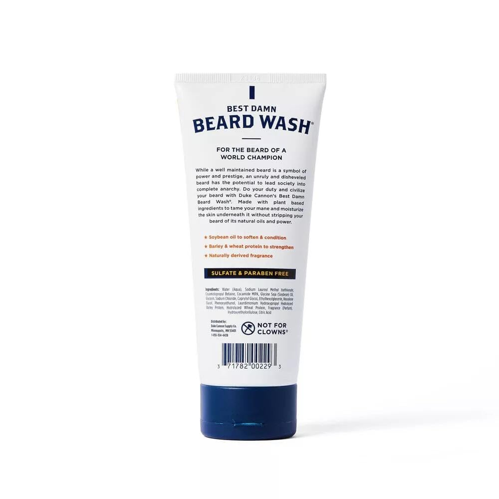 Duke Cannon Supply Co. Best Beard Wash, 6 oz. - Citrus Hefeweizen Scent, Sulfate-Free & Paraben-Free