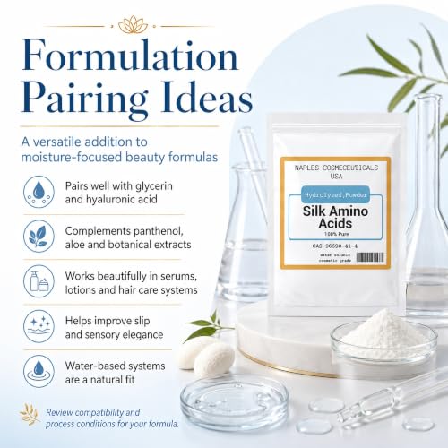 Hydrolyzed Silk Amino Acid Powder - 2 oz for Hair, Skin & Nails