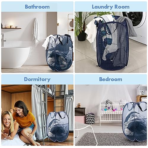 DUCOO 70L Pop Up Laundry Hamper - Collapsible Mesh Basket, 2-Pack
