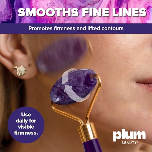 Amethyst Facial Roller by Plum Beauty - Reduces Puffiness & Dark Circles