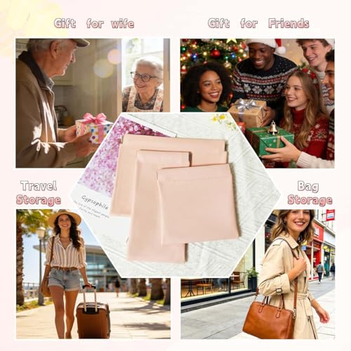 4-Pack Mini Cosmetic Bags for Purse - Waterproof Pink Makeup Pouches