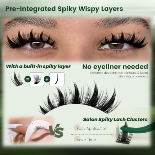 KEYYOU Manga Lash Clusters Soft Band for Natural Look - 144 Pcs