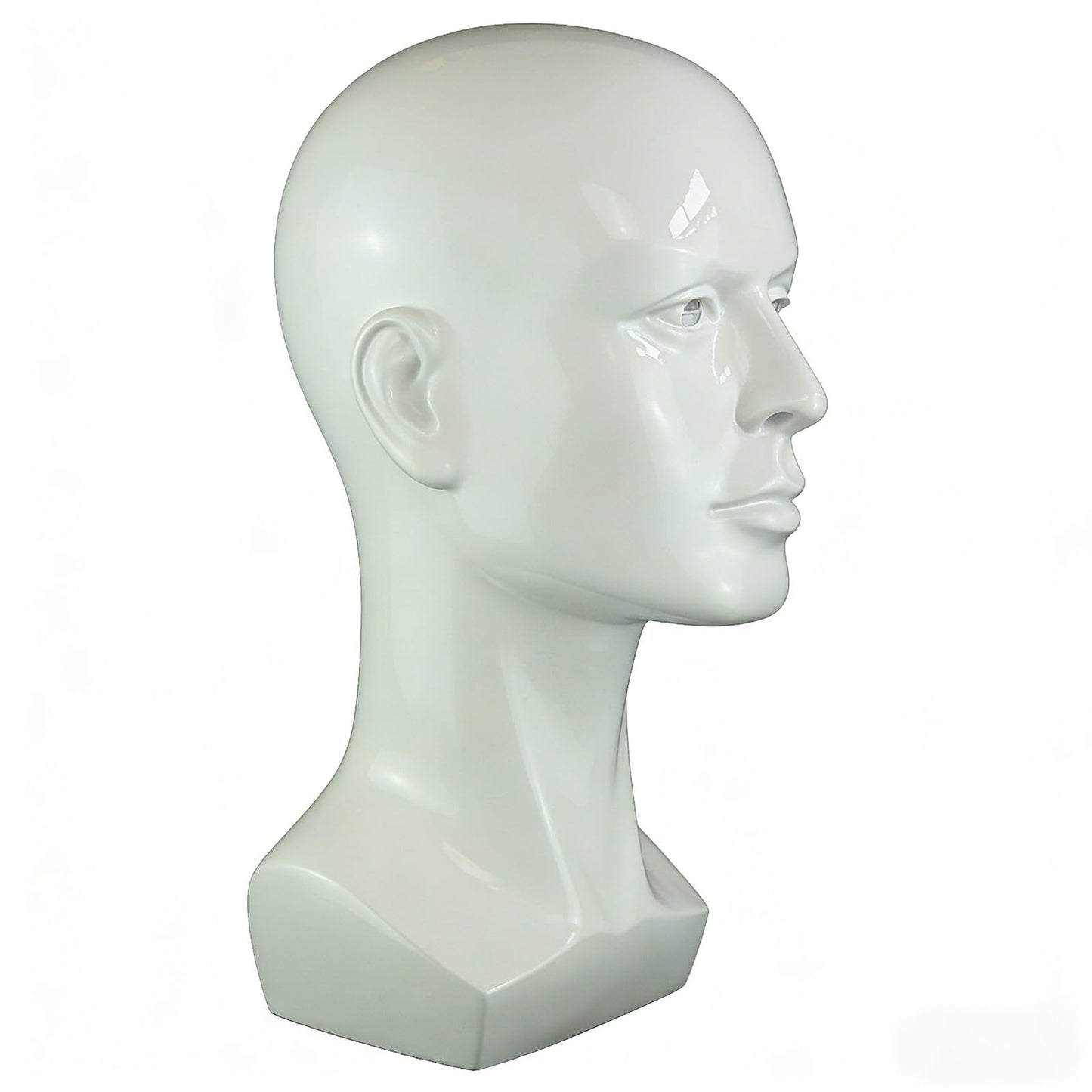 LIAMTU Male Mannequin Head for Display – Realistic PVC Head Model for Wigs, Hats, Headphones, Jewelry, Salon and Home Decoration,Whate
