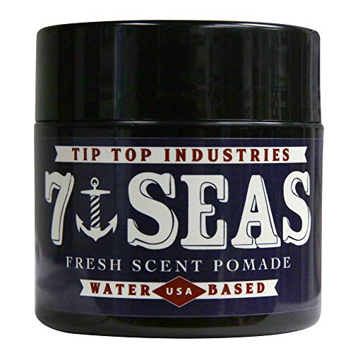 Tip Top 7 Seas Fresh Scent Pomade - Strong Hold Water Soluble Hair Styling