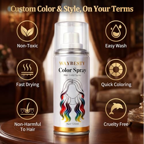 Waybesty Temporary Red Hair Color Spray - Washable Instant Hair Dye