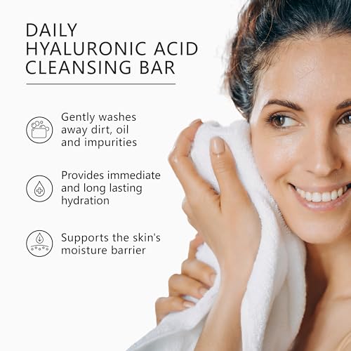 Asterwood Hyaluronic Acid Face Soap Bar - 3.5 Oz (Pack of 2) - Hydrating Cleanser for All Skin Types