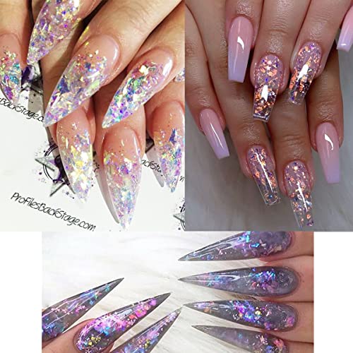 12 Color Iridescent Holographic Nail Glitter Sequins Set